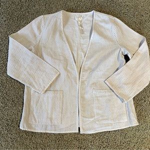 Eileen Fisher Ivory and Black Reversible Jacket Top Petite Small